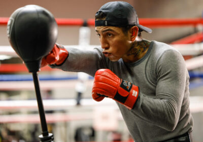 American Mario Barrios tests the mitts in training ahead of his world title bout against Manny Pacquiao on July 19. Pacquiao vs Barrios not same from Tyson-Paul bout: 'El Azteca'